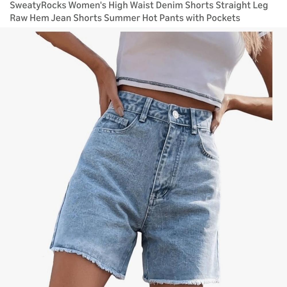 Cutoff Denim Long Shorts